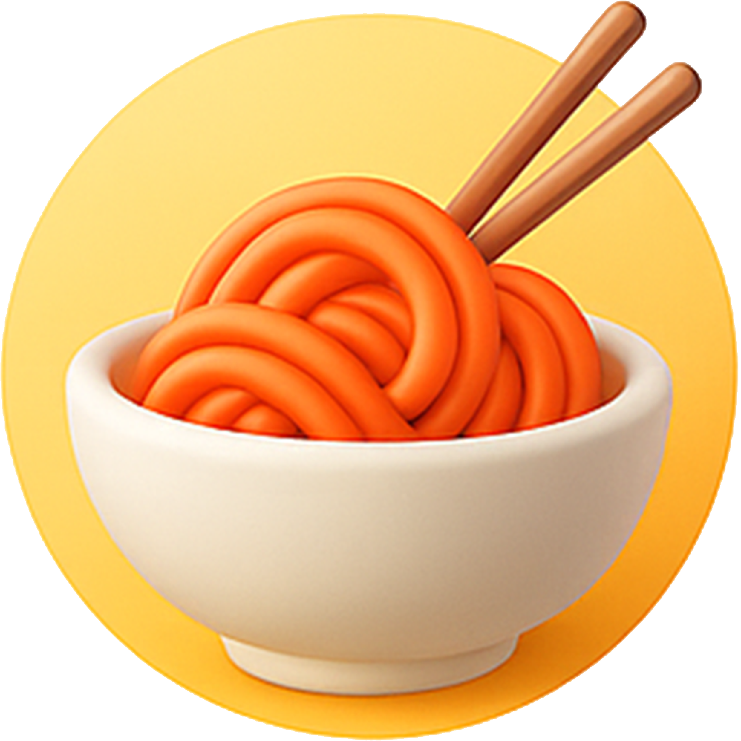 A foods icon with a bowl of noodle