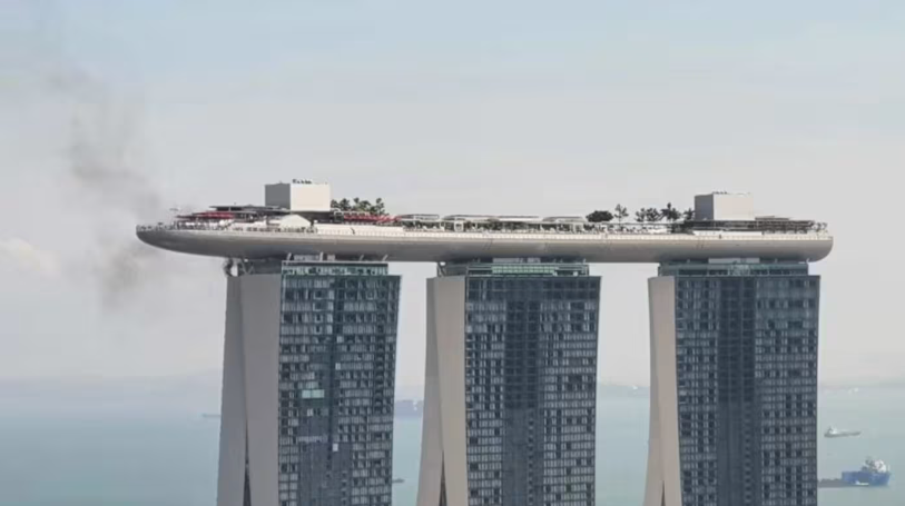 Smoke Rises from Marina Bay Sands Rooftop After Minor Fire
