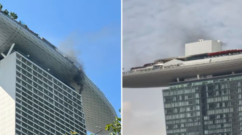 Smoke Rises from Marina Bay Sands Rooftop After Minor Fire