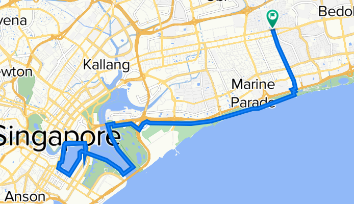 Marina Bikemap East Coast Park Cycling route