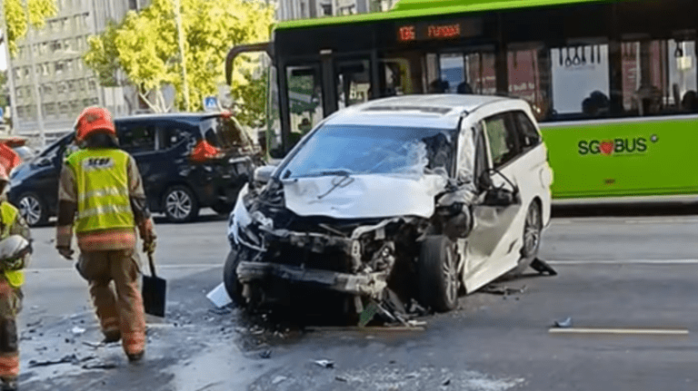 Five Hospitalised After Multi-Vehicle Crash Near Kovan MRT Station